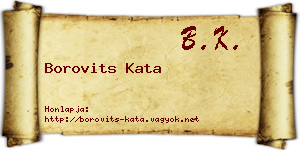 Borovits Kata névjegykártya